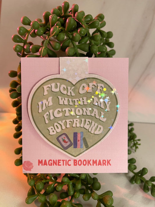 fictional boyfriend heart magnetic bookmark